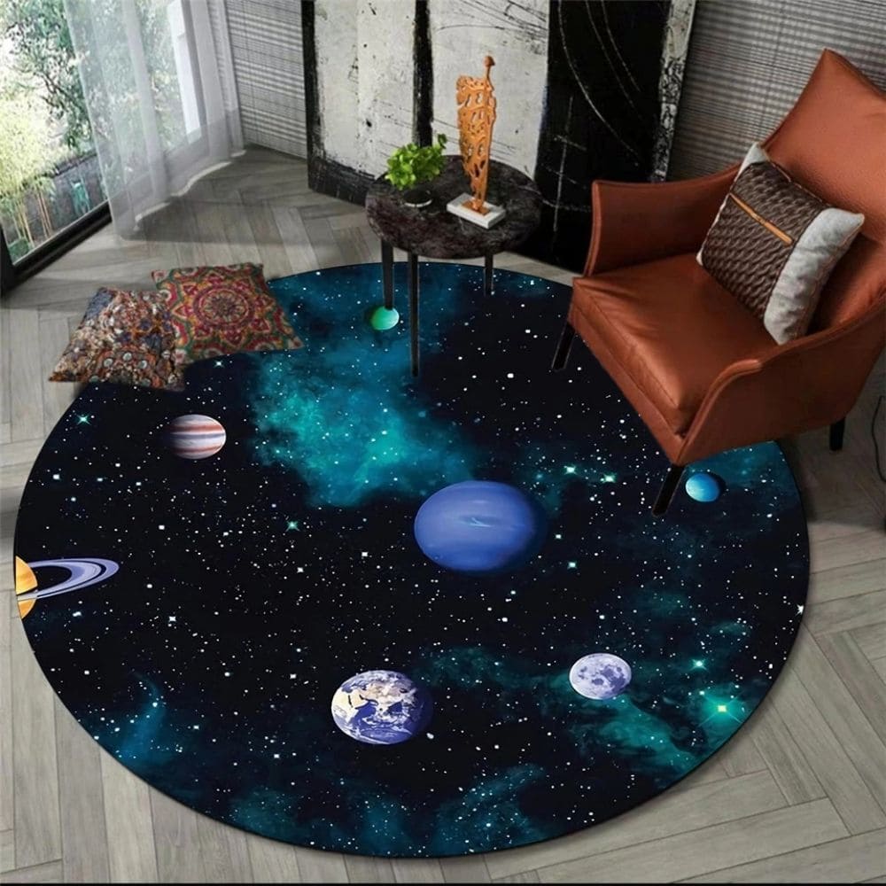 Tapis rond Planètes dans l'Espace