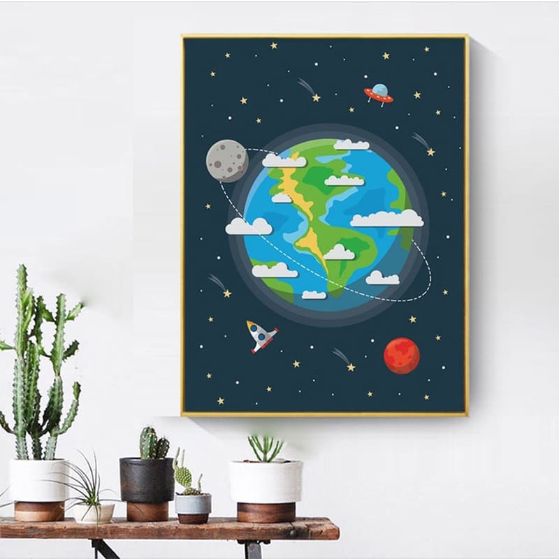 Poster Dessin Planète Terre