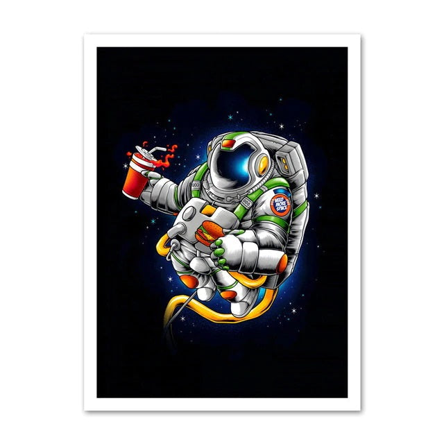 Poster Astronaute Fast Food 50 x 70 cm