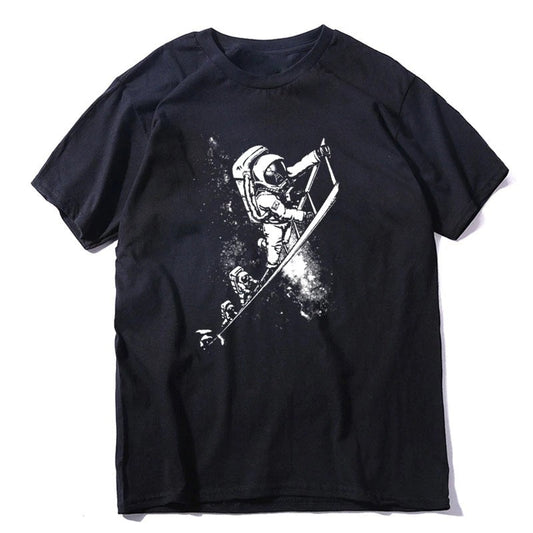 T-Shirt Astronaute à l'Échelle de l'Espace Noir