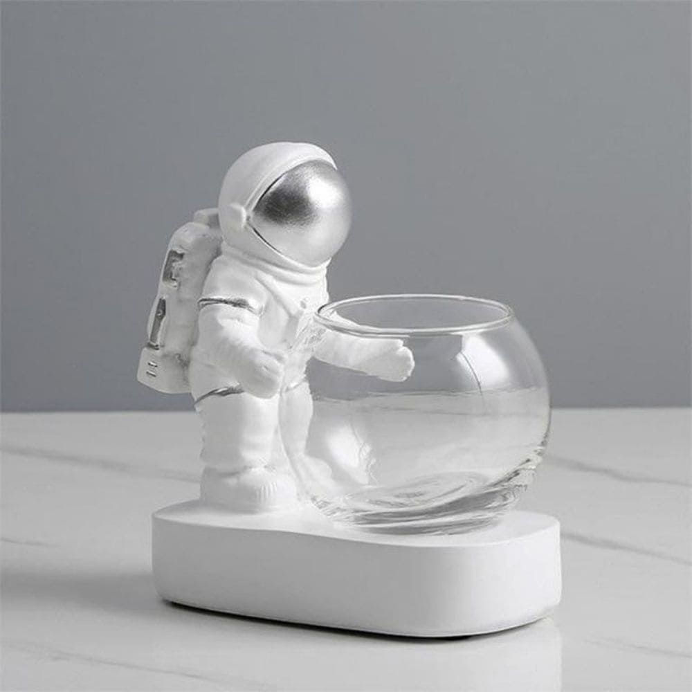 Vase Figurine Astronaute Argenté