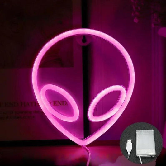 Veilleuse LED Tete Alien Rose