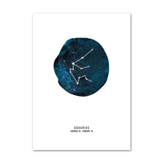 Poster Signes du Zodiaque | Constellations Verseau